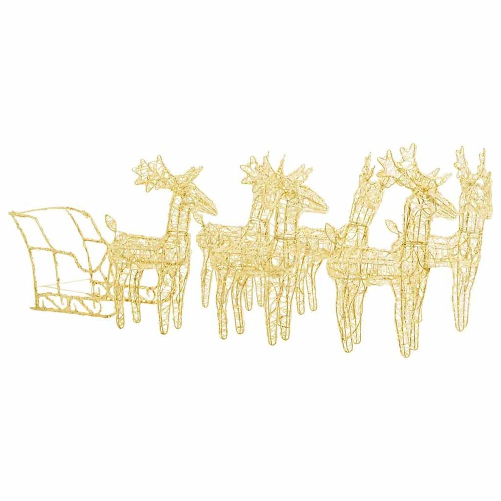 Décoration de noël rennes et traîneau 320 led acrylique