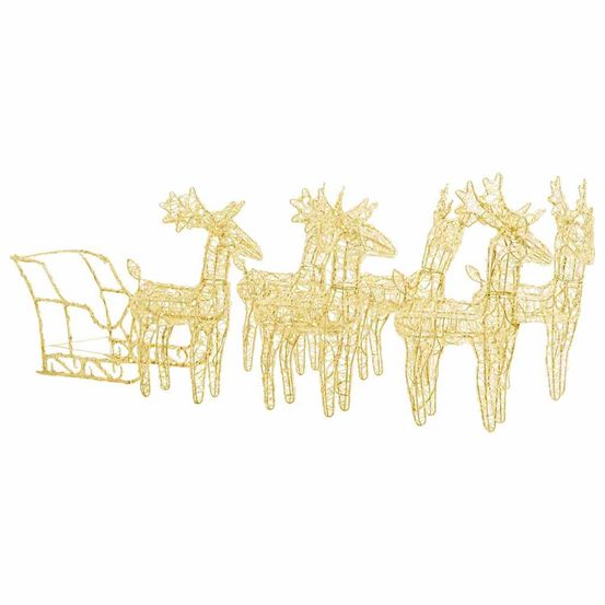 Décoration de noël rennes et traîneau 320 led acrylique