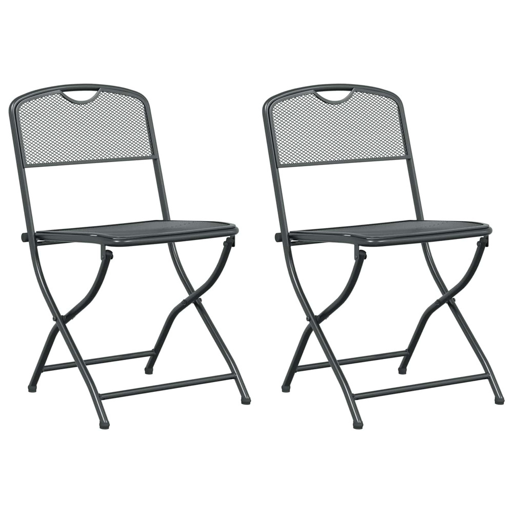 Chaises de jardin 2 pcs anthracite 52,5 x 46 x 82 cm fer
