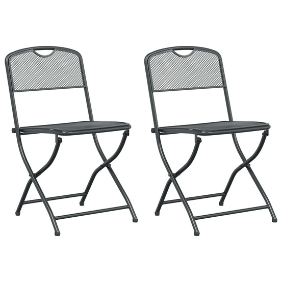 Chaises de jardin 2 pcs anthracite 52,5 x 46 x 82 cm fer