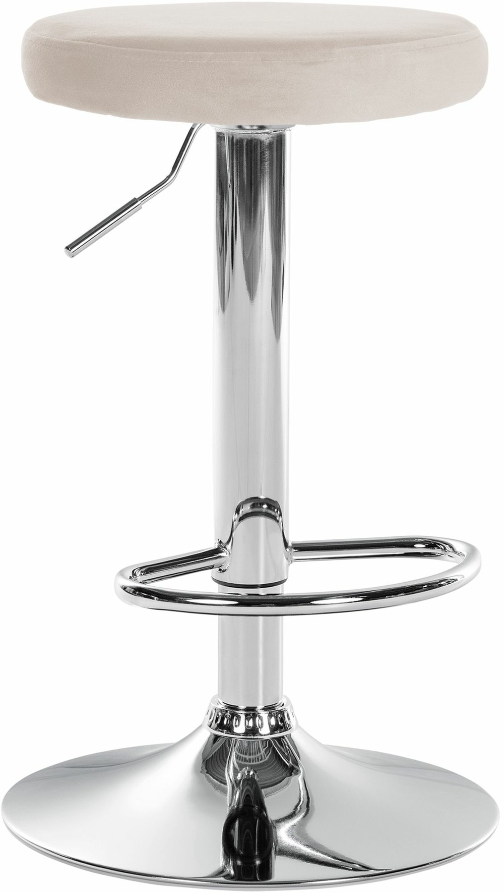Tabouret de bar ponte velours chrome