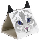 Maisonnette couchage en coton rembourré pour chats pyramid