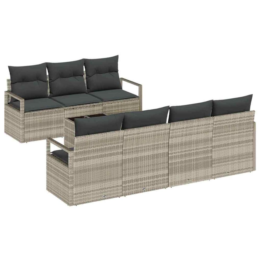 Ensemble de canapés 8 pc 7-nombre de places gris clair