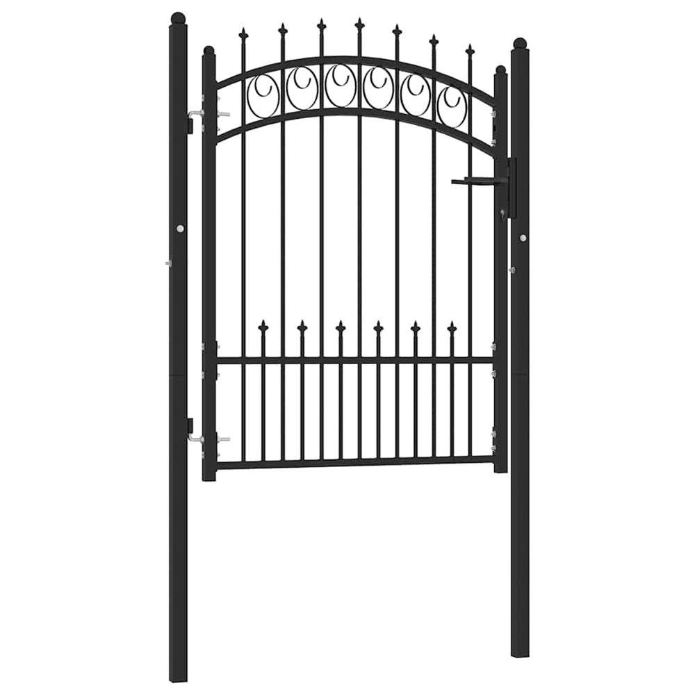 Portail de clôture emmen avec pointes en acier 104 x 109,5 cm noir