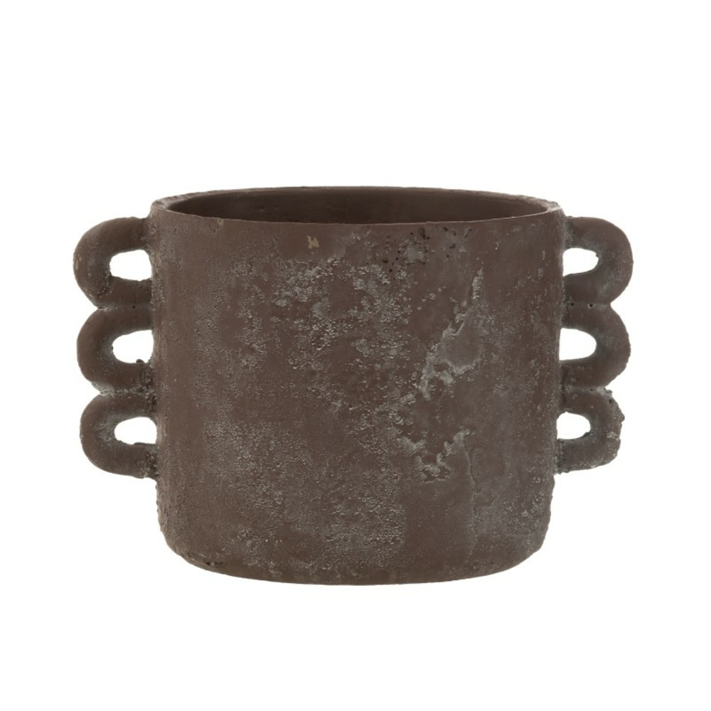 Cache-pot en céramique marron 22x30x19.5 cm