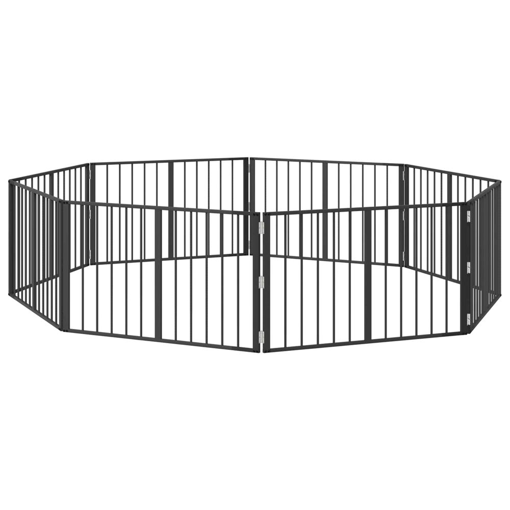 Porte pour chien 8 pc noir 100 x 60 cm acier galvanisé