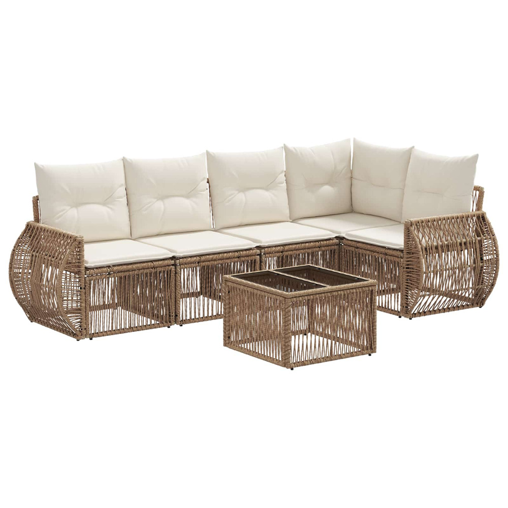 Ensemble de canapé de jardin 6 pcs beige et blanc crème