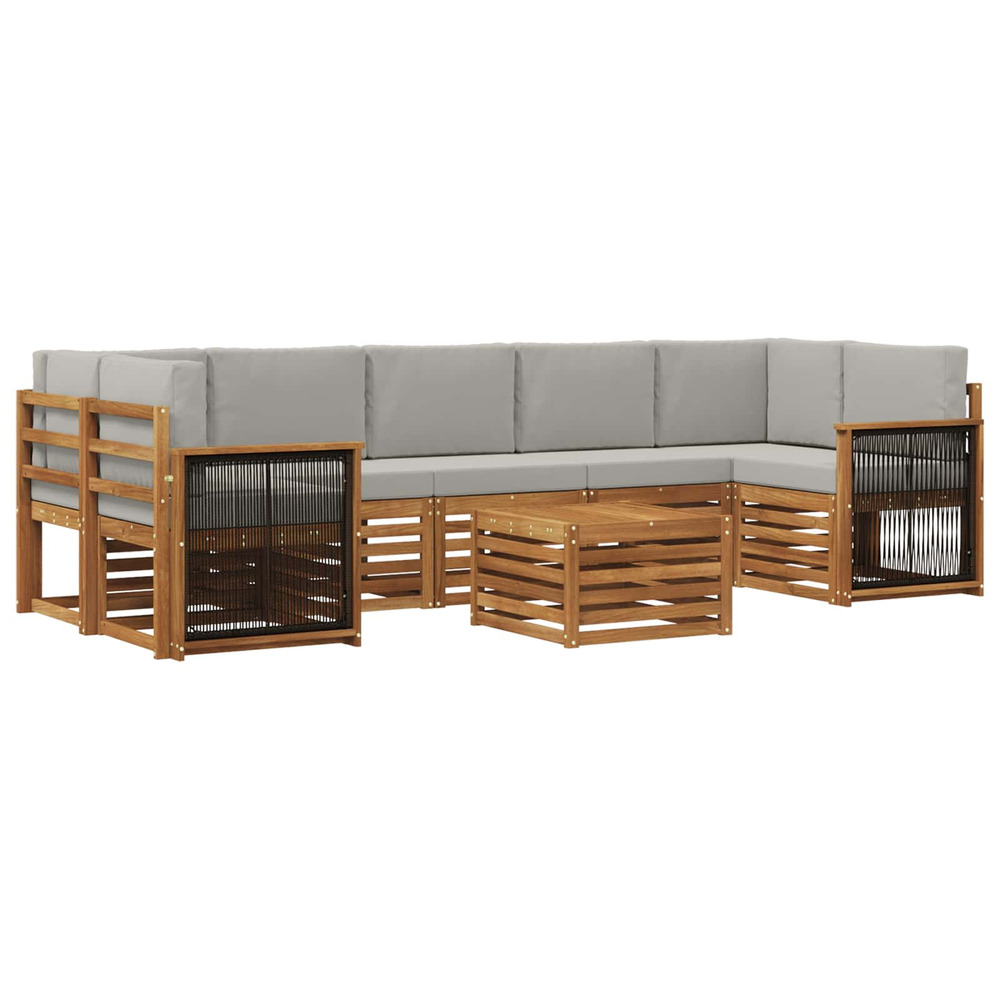 Ensemble de canapés d'extérieur 8 pcs naturel et gris clair