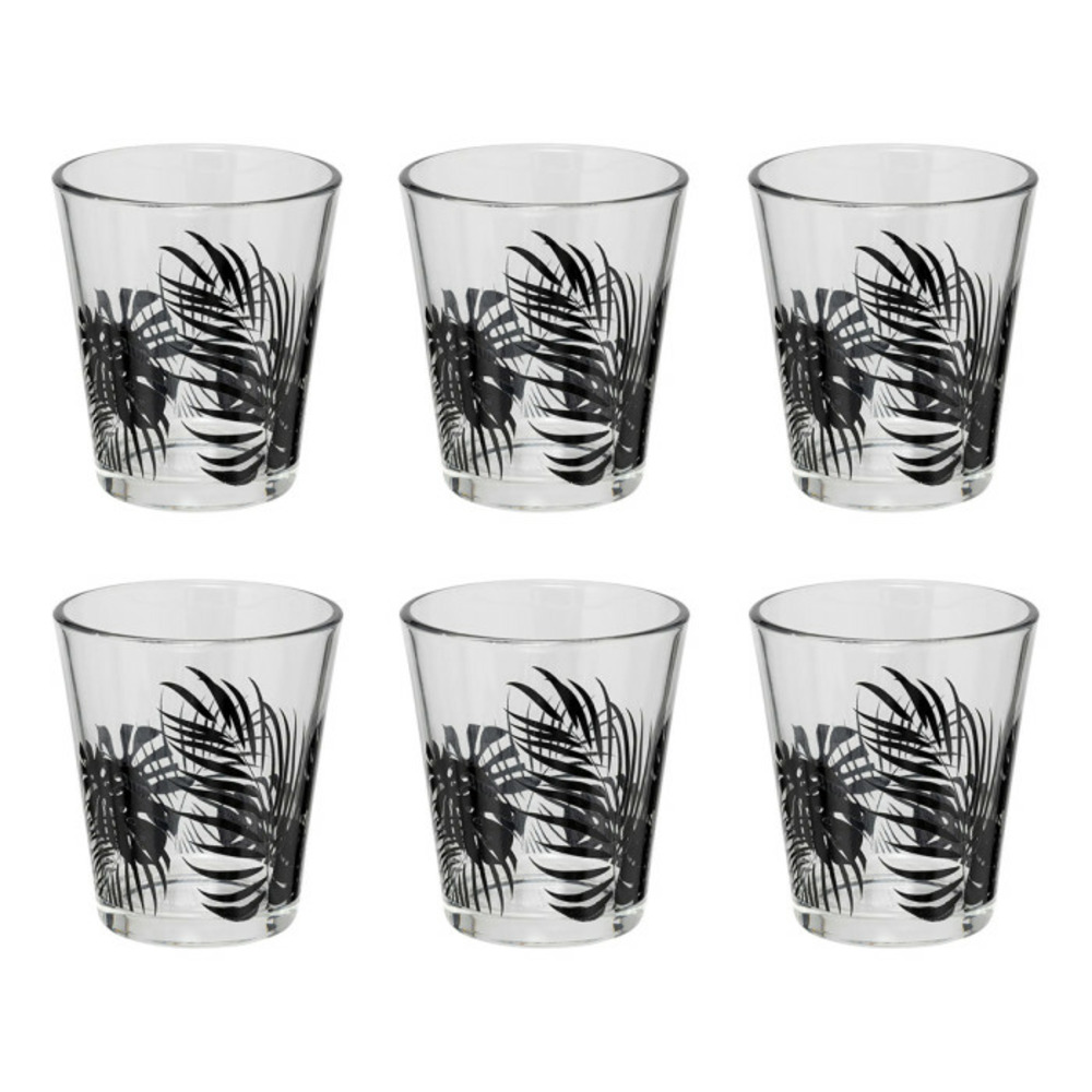 Lot de 6 gobelets en verre palme 33cl noir