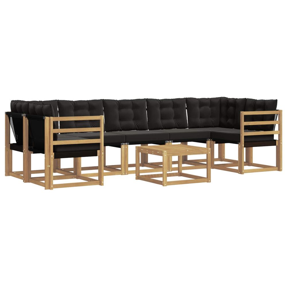 Ensemble de canapés d'extérieur 8 pc blanc et noir