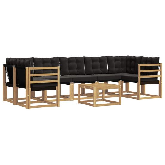 Ensemble de canapés d'extérieur 8 pc blanc et noir