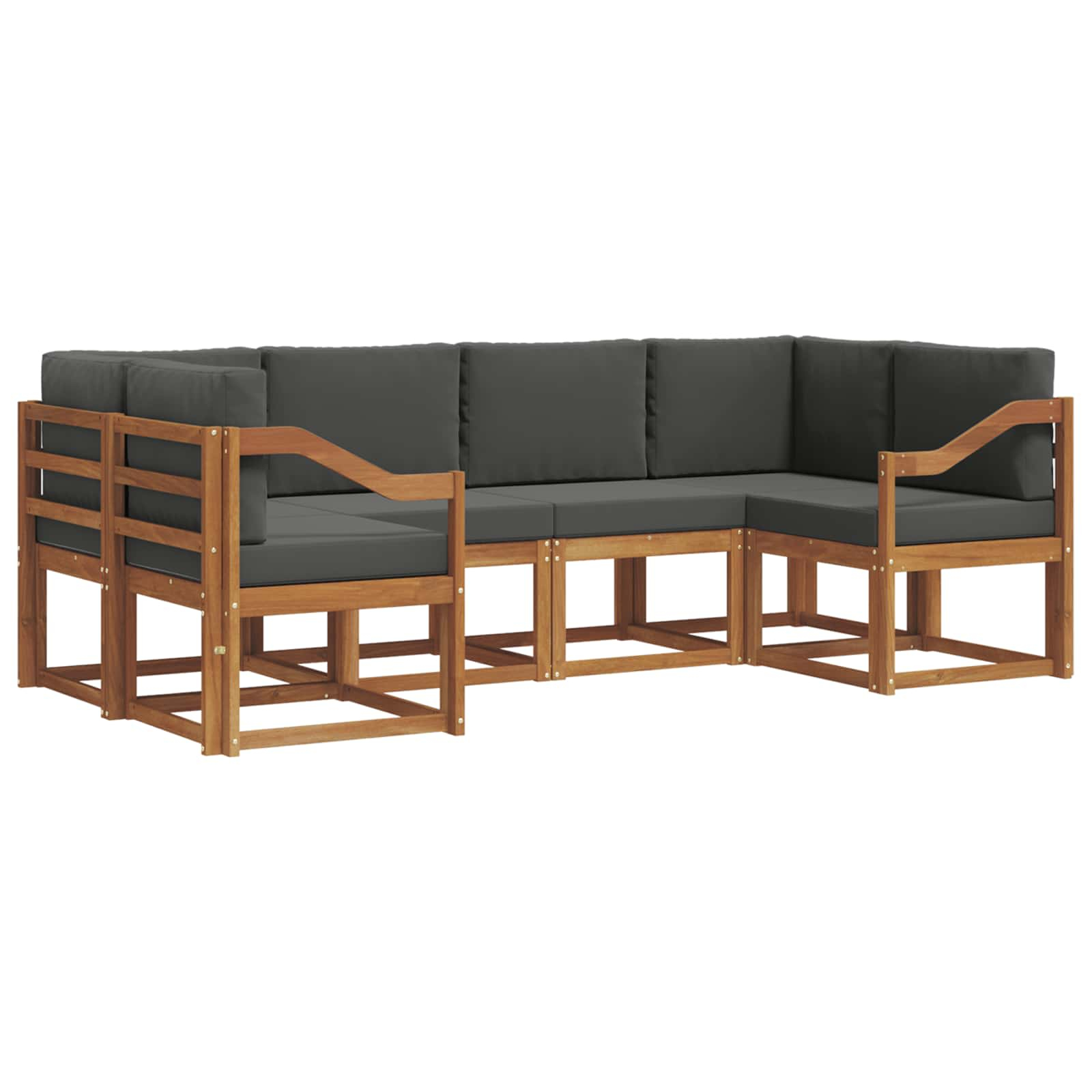 Ensemble de canapés d'extérieur 6 pcs naturel et anthracite