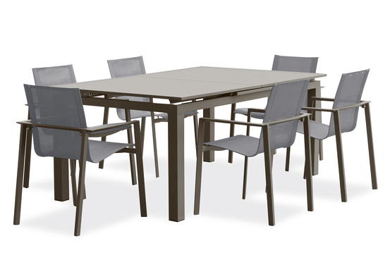 Ensemble repas zahara 6 places en aluminium taupe