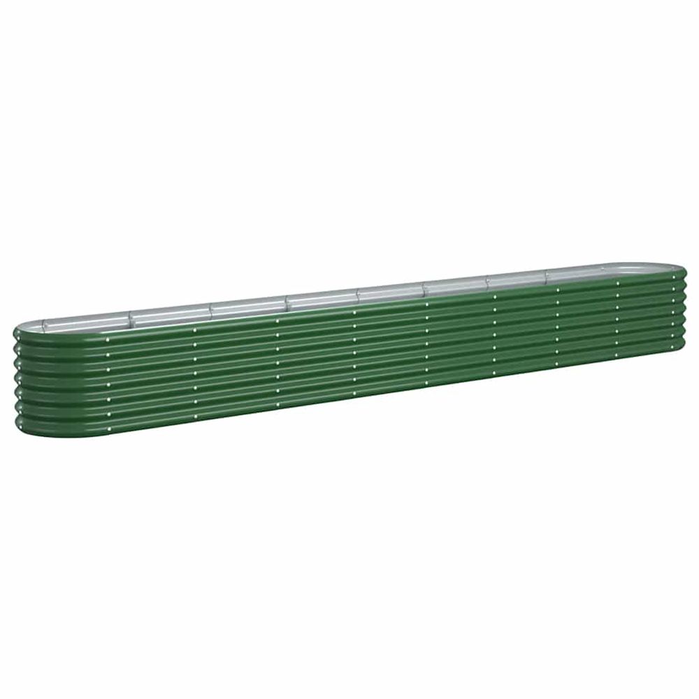 Lit surélevé de jardin acier galvanisé 332x40x36 cm vert