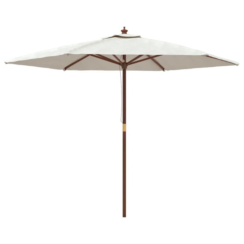 Parasol de jardin avec mât en bois sable 299x240 cm
