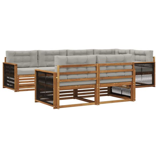 Ensemble de canapés d'extérieur 7 pc naturel et gris clair