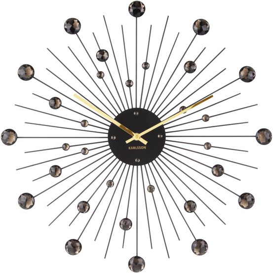 Horloge ronde en métal sunburst 50 cm noir