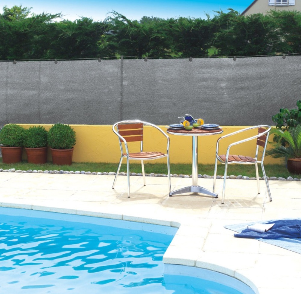 Brise vue tissé 95% occultant - gris- 1 x 10 m totaltex