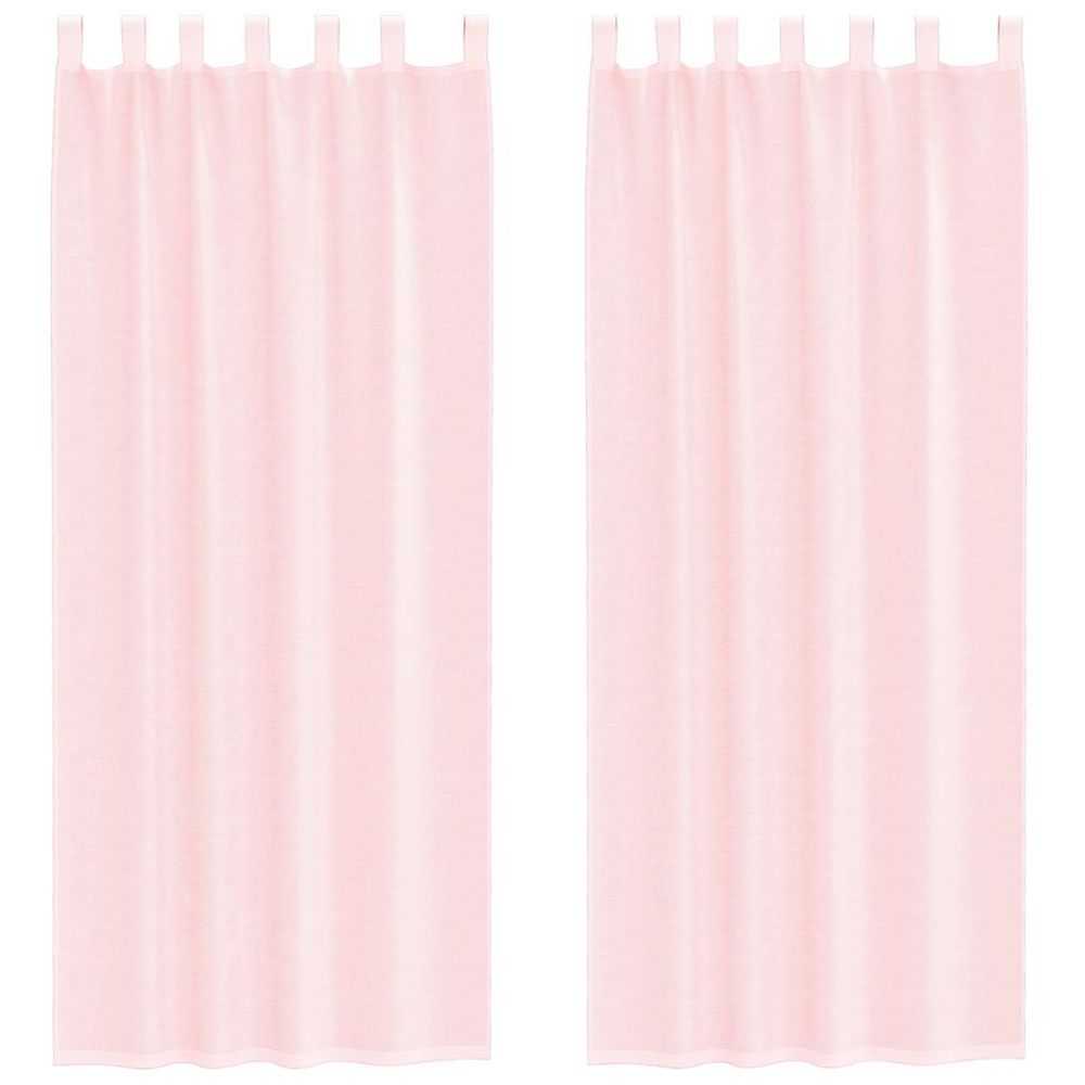 Rideaux en voile avec boucles 2 pcs rose clair 140x260 cm
