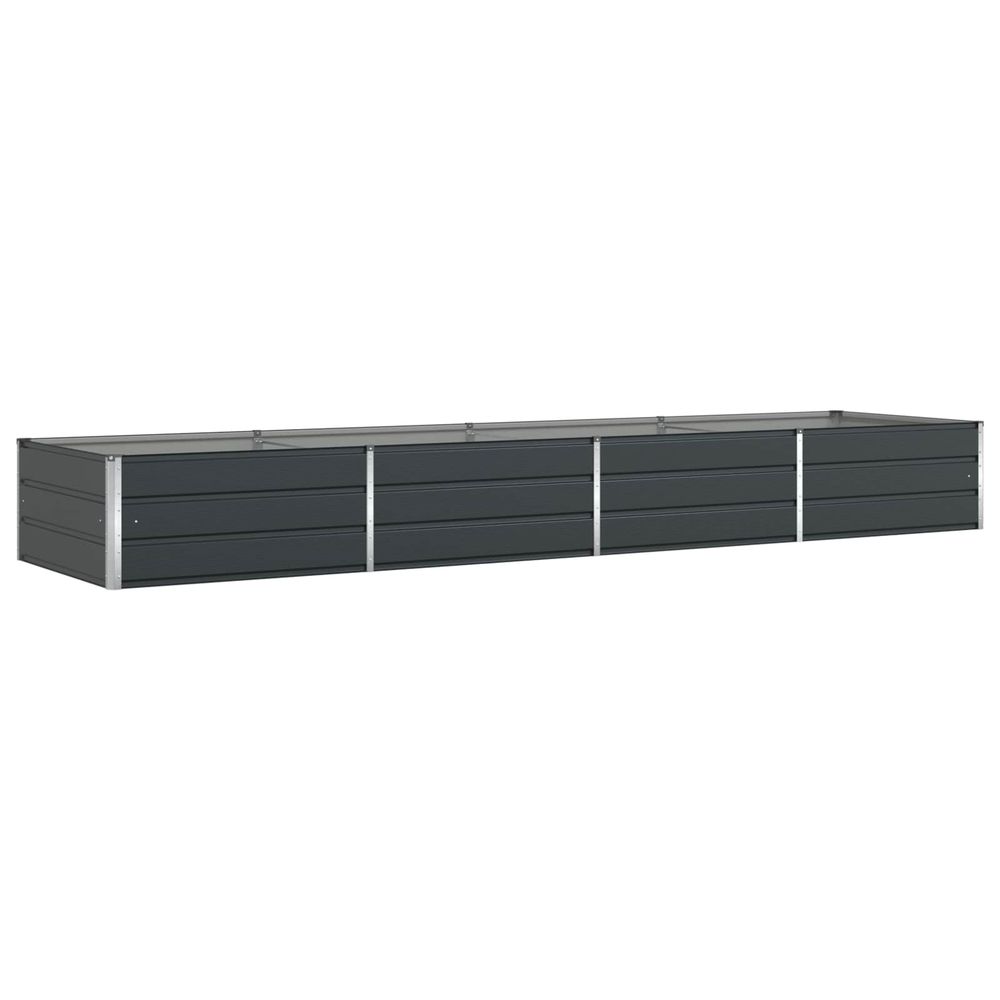 Jardinière d'extérieur anthracite 385 x 100 x 45 cm acier galvanisé