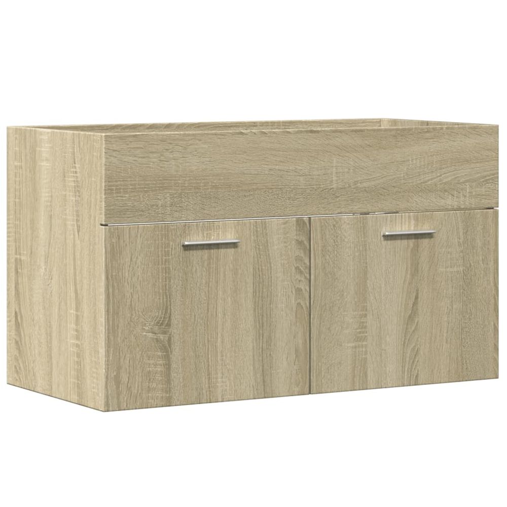 Armoire lavabo de salle de bain chêne sonoma bois d'ingénierie