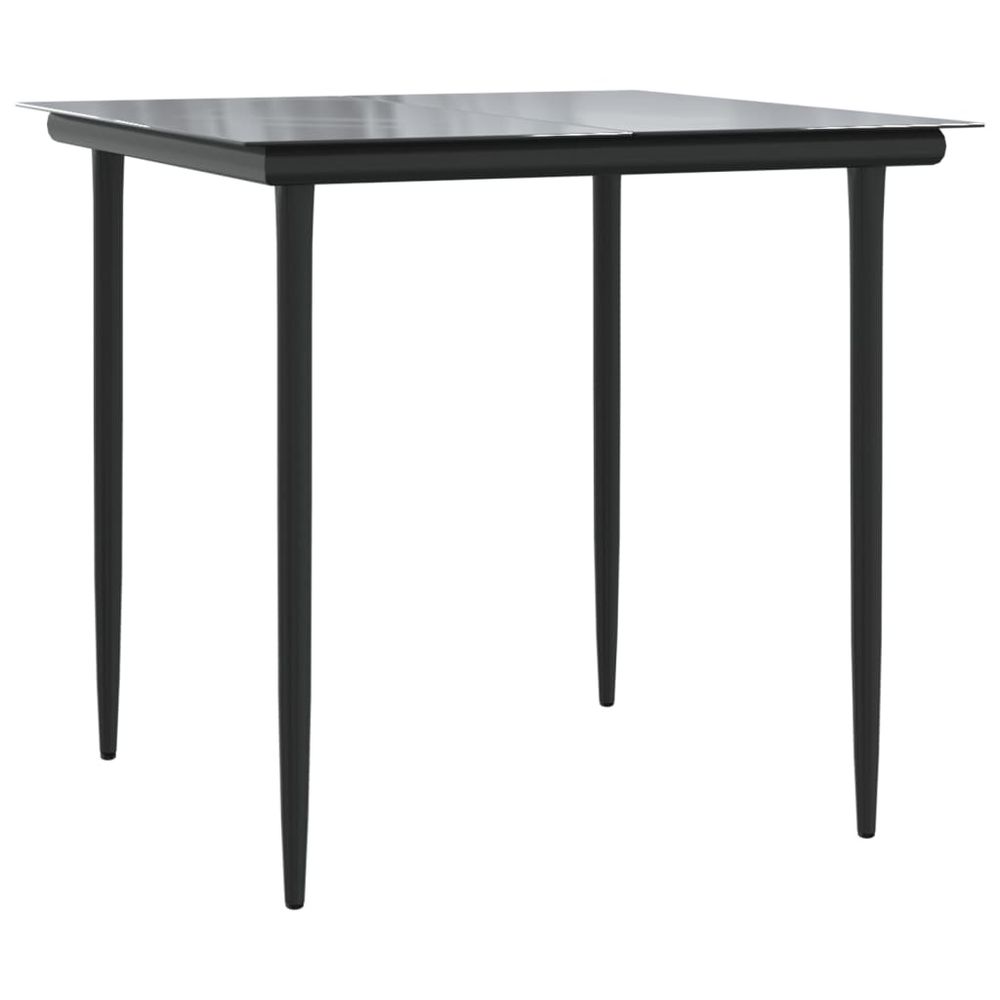 Ensemble à manger de jardin coussins 5pcs noir résine tressée