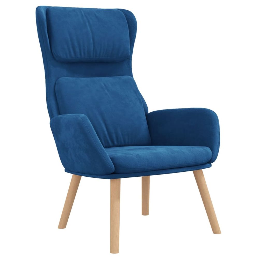 Chaise de relaxation bleu velours