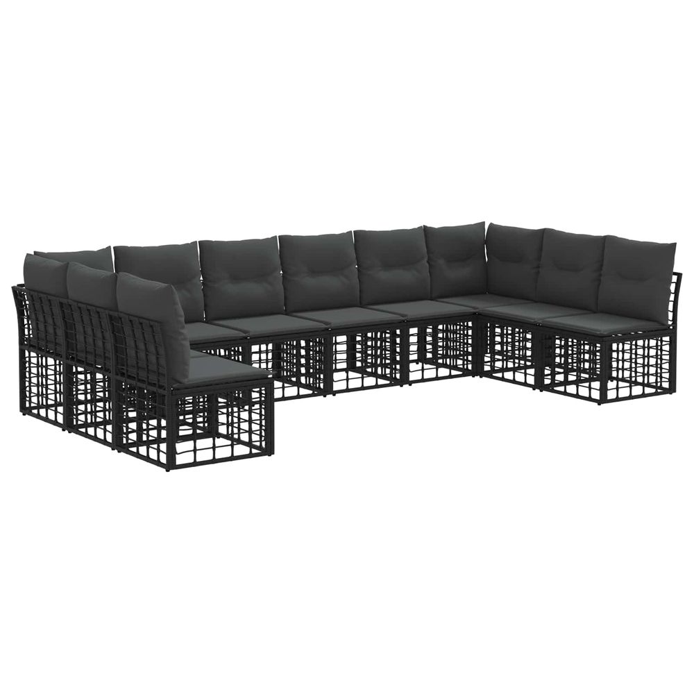Ensemble de canapés d'extérieur noir polyester