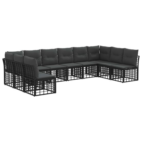 Ensemble de canapés d'extérieur noir polyester