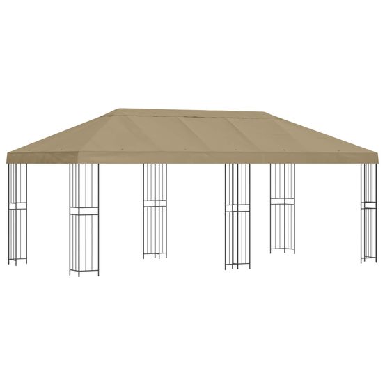 Abri de jardin 6 x 3 m beige polyester et acier 190 gsm