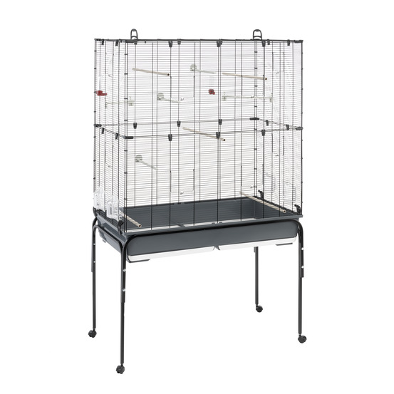 Ferplast cage oiseaux planeta, volière, perruche, canari, petits oiseaux, avec mangeoire et accessoires, support à roulettes