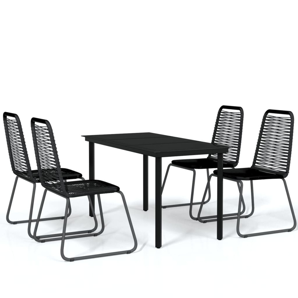 Ensemble à manger de jardin 5 pcs noir
