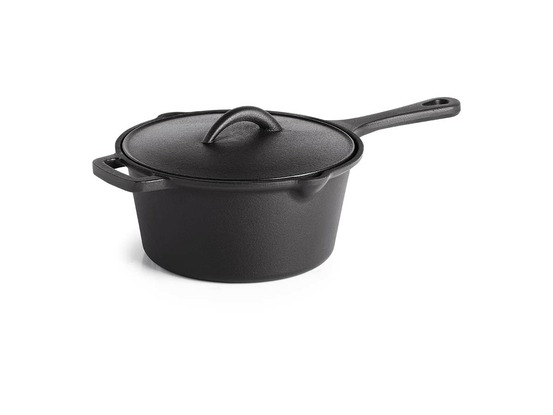 Casserole en fonte ø 18 cm avec couvercle et côtés verseurs