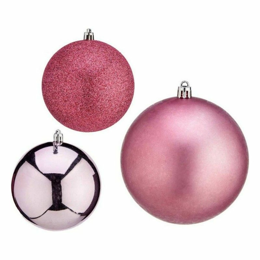 Boules de noël ø 10 cm rose plastique 10 x 11 x 10 cm