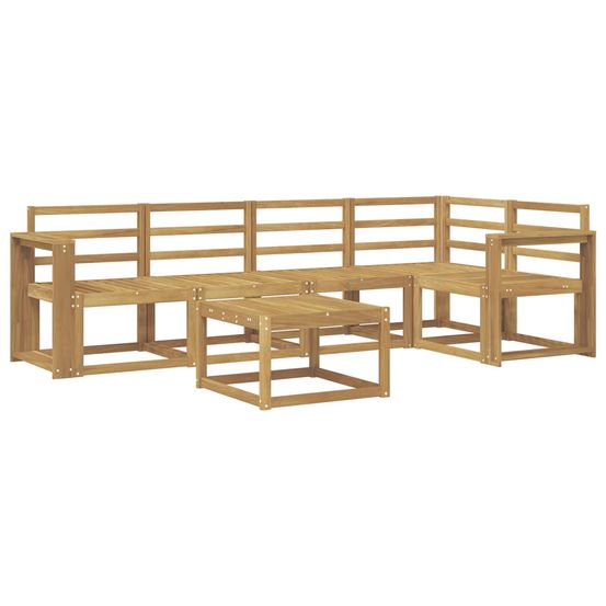 Ensemble de canapés d'extérieur 6 pc blanc bois d'acacia massif
