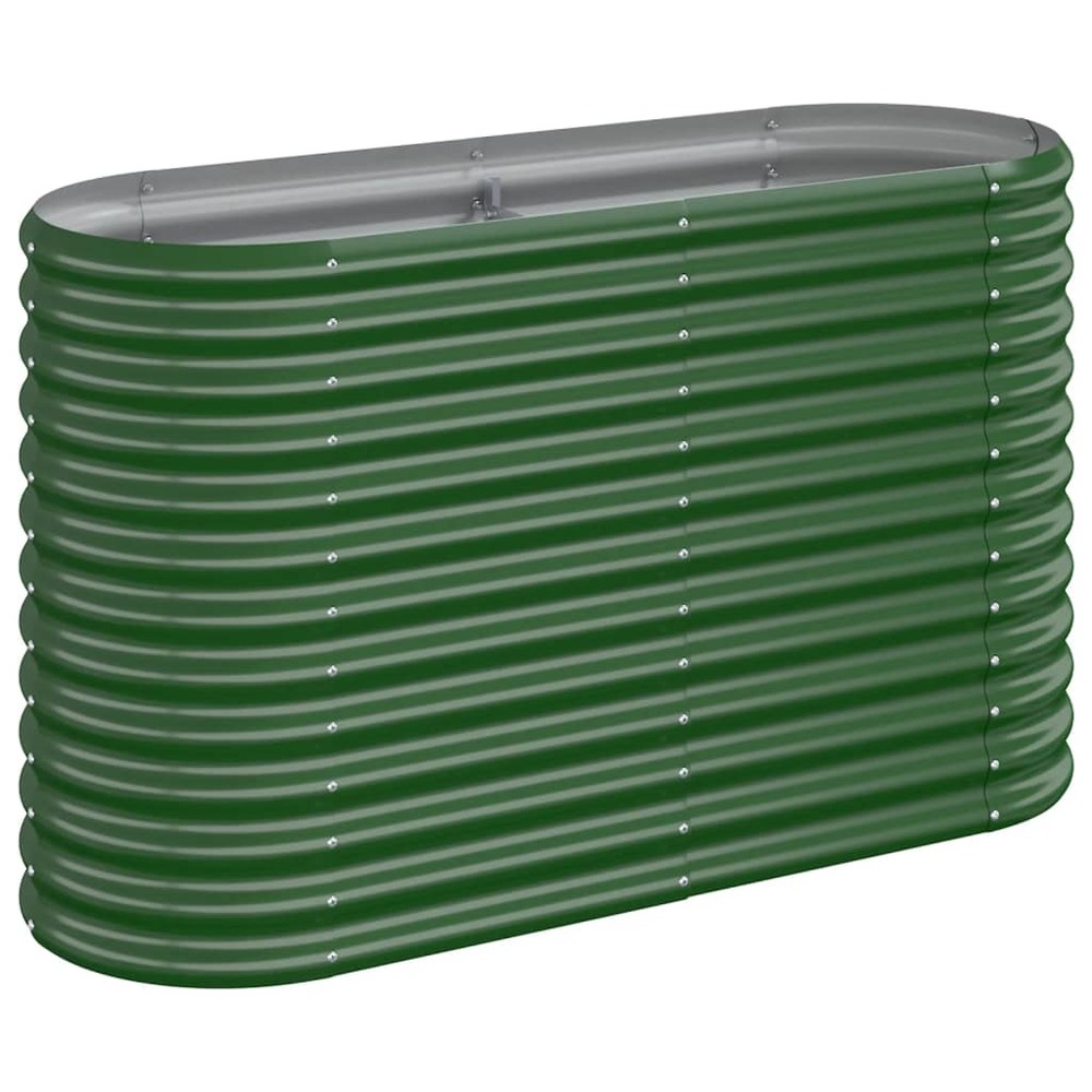 Jardinière bac lit surélevé plantes fleurs terrasse jardin de jardin acier enduit de poudre 114 x 40 x 68 cm vert