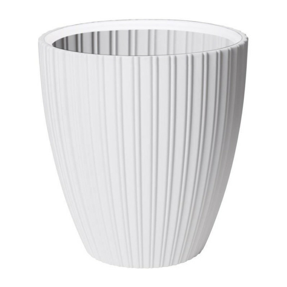Pot de fleurs - garden id - fancy - 40 x 42 cm - pour jardin, balcons ou intérieurs - blanc