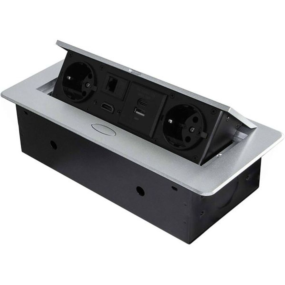 Multiconnecteur pour bureau atom 26 aluminium