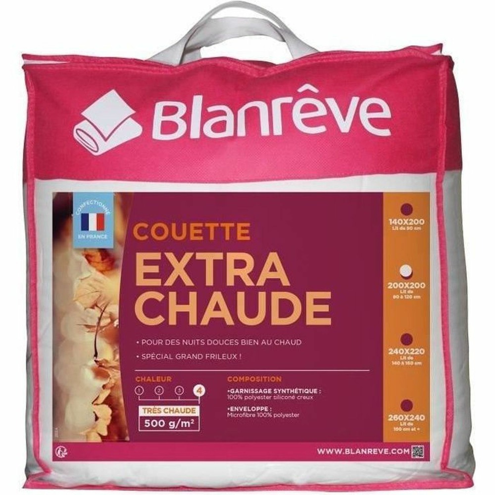 Couette extra chaude en microfibre 200 x 200 cm - blanc