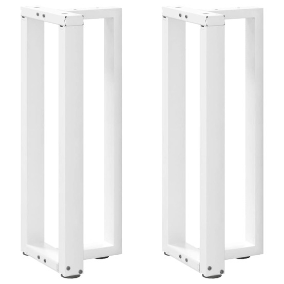 Pieds de table console en t, 2 pièces, blanc, 38 x 25 x (72-73) cm, acier