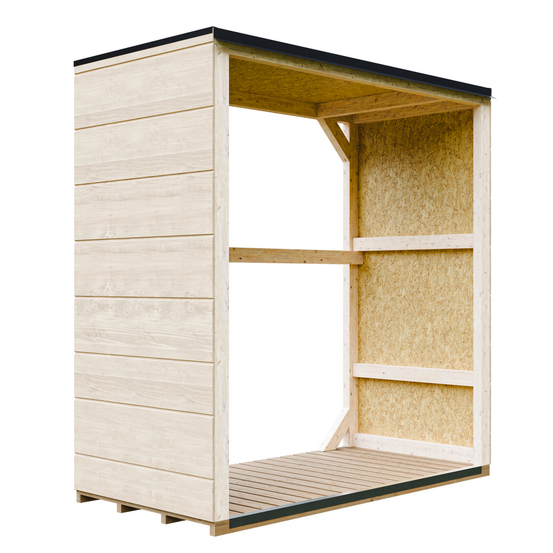 Abri à bûches extérieur 1,14 m² - 75 x 153 x h159 cm - m980-1