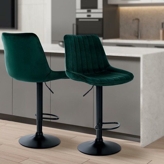 Tabouret de bar toni velours noir