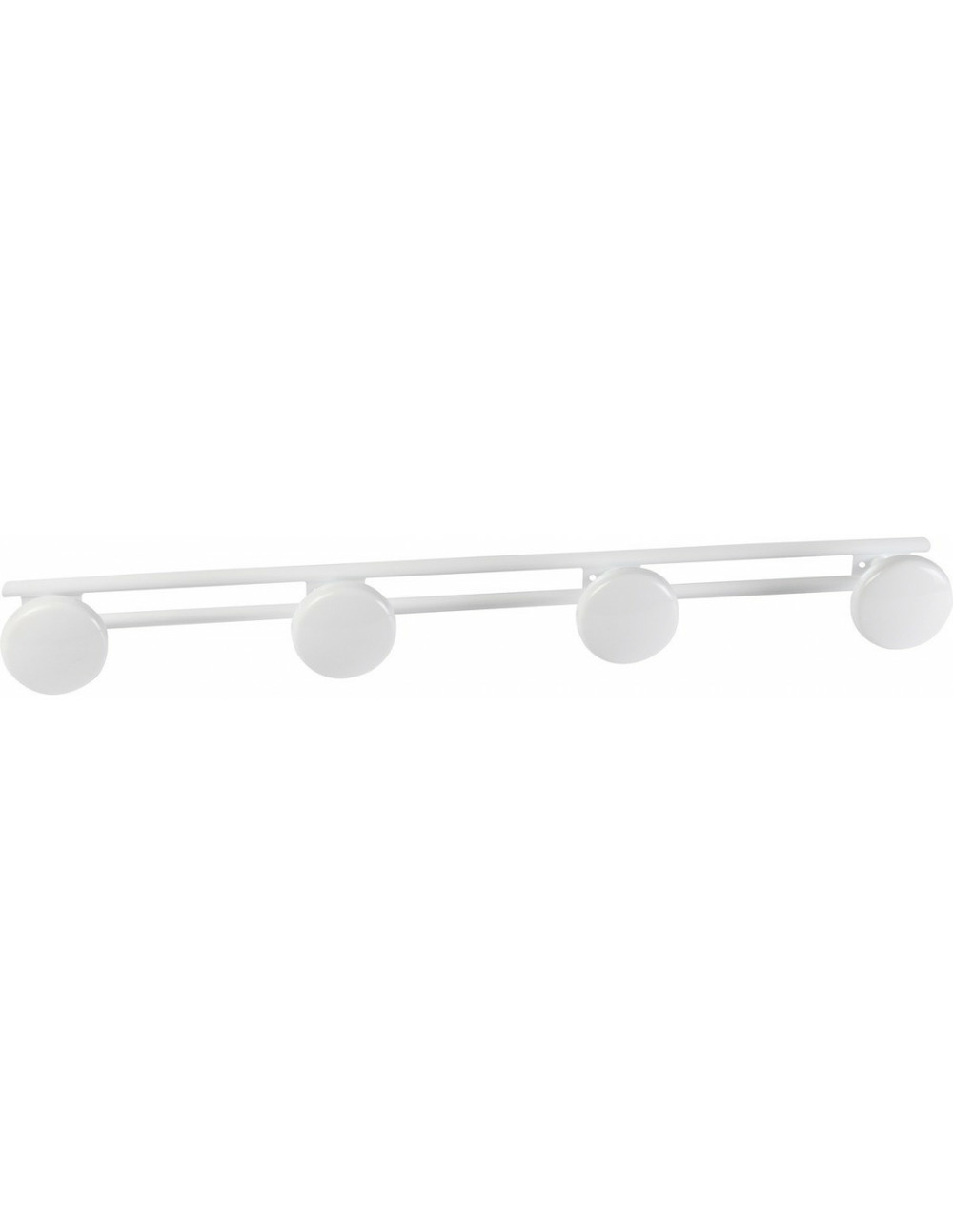 Porte-manteau métallique laqué blanc 4 têtes 61cm