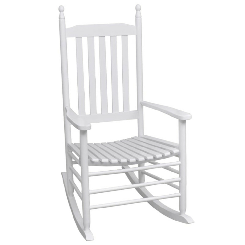Chaise à bascule avec siège incurvé blanc bois