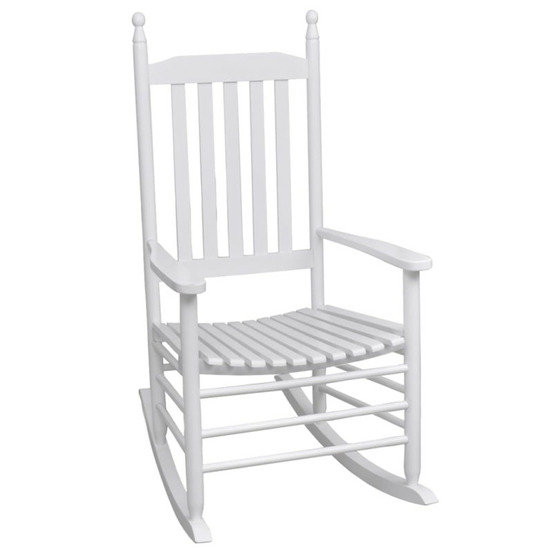 Chaise à bascule avec siège incurvé blanc bois