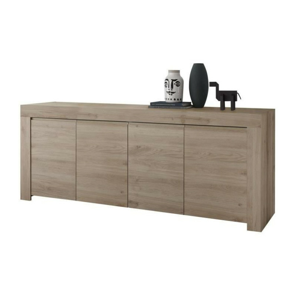 Buffet - faenza - 4 portes - chene clair - 210 x 42 x 81 cm