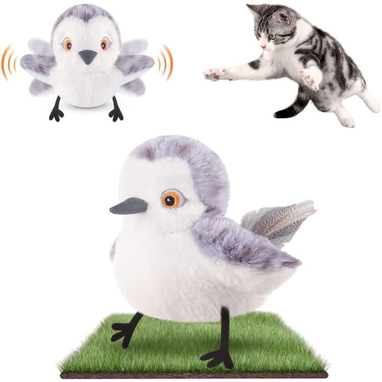 Jouets pour chat oiseau battant et bécasseau réaliste