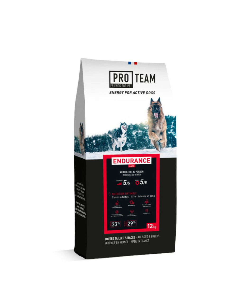 Endurance 4400 - croquettes chien adulte extrêment sportif au poulet et poisson - 12kg