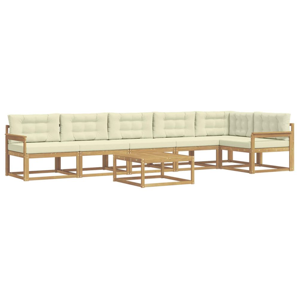 Ensemble de canapés d'extérieur 7 pc blanc et crème polyester