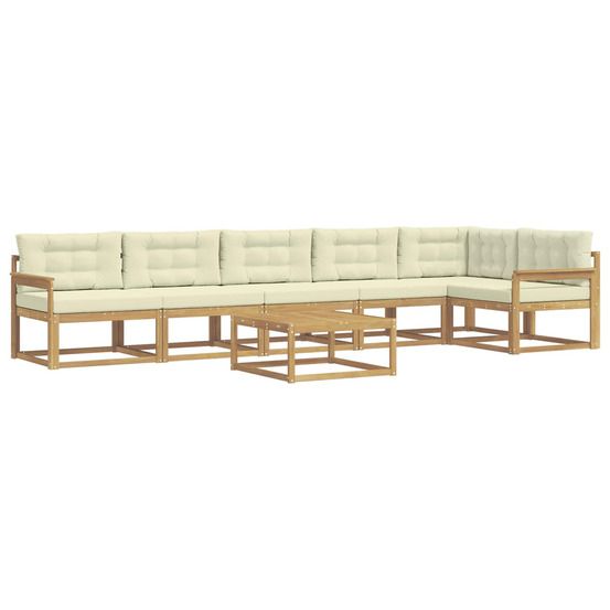 Ensemble de canapés d'extérieur 7 pc blanc et crème polyester